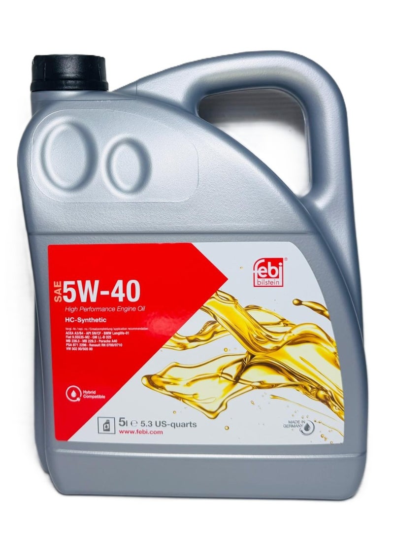 febi bilstein 5W40 High Performance Engine Oil 5Ltr - Image 1